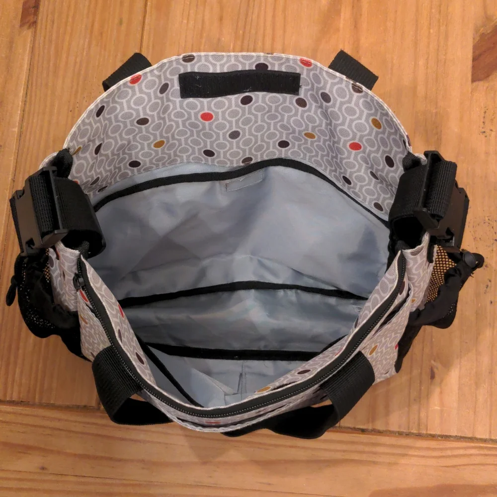 Skip Hop Black and Gray Geo Print Diaper Bag